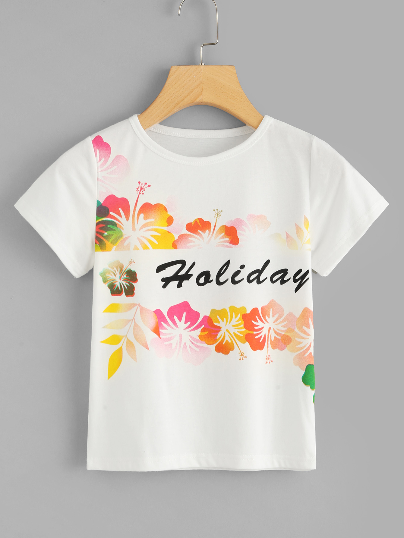 Футболка надпись и цветы