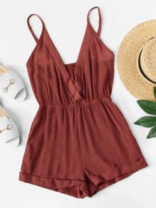 Deep V Neckline Cami Romper