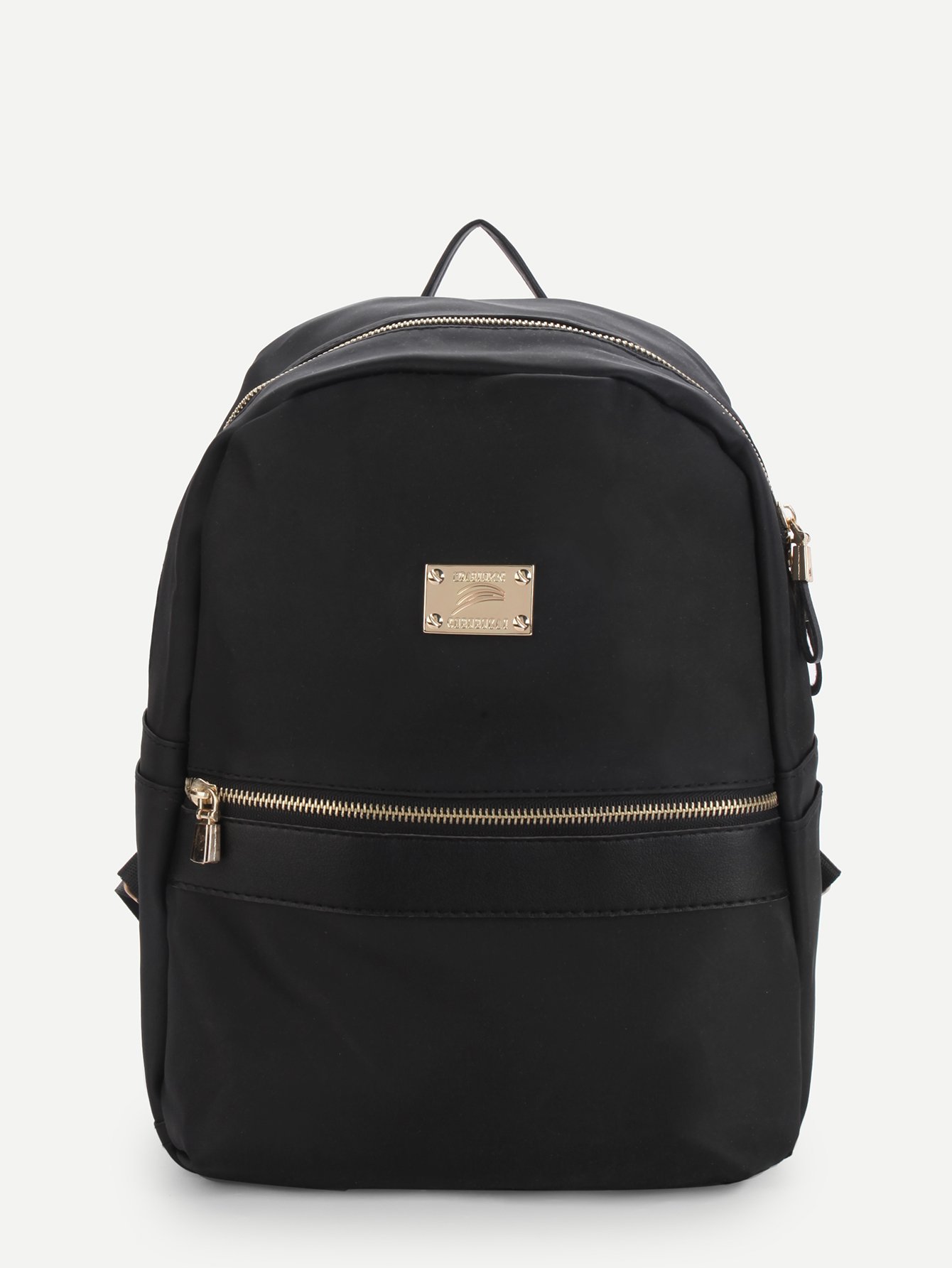 Side Pocket Double Zipper Backpack With Clutch