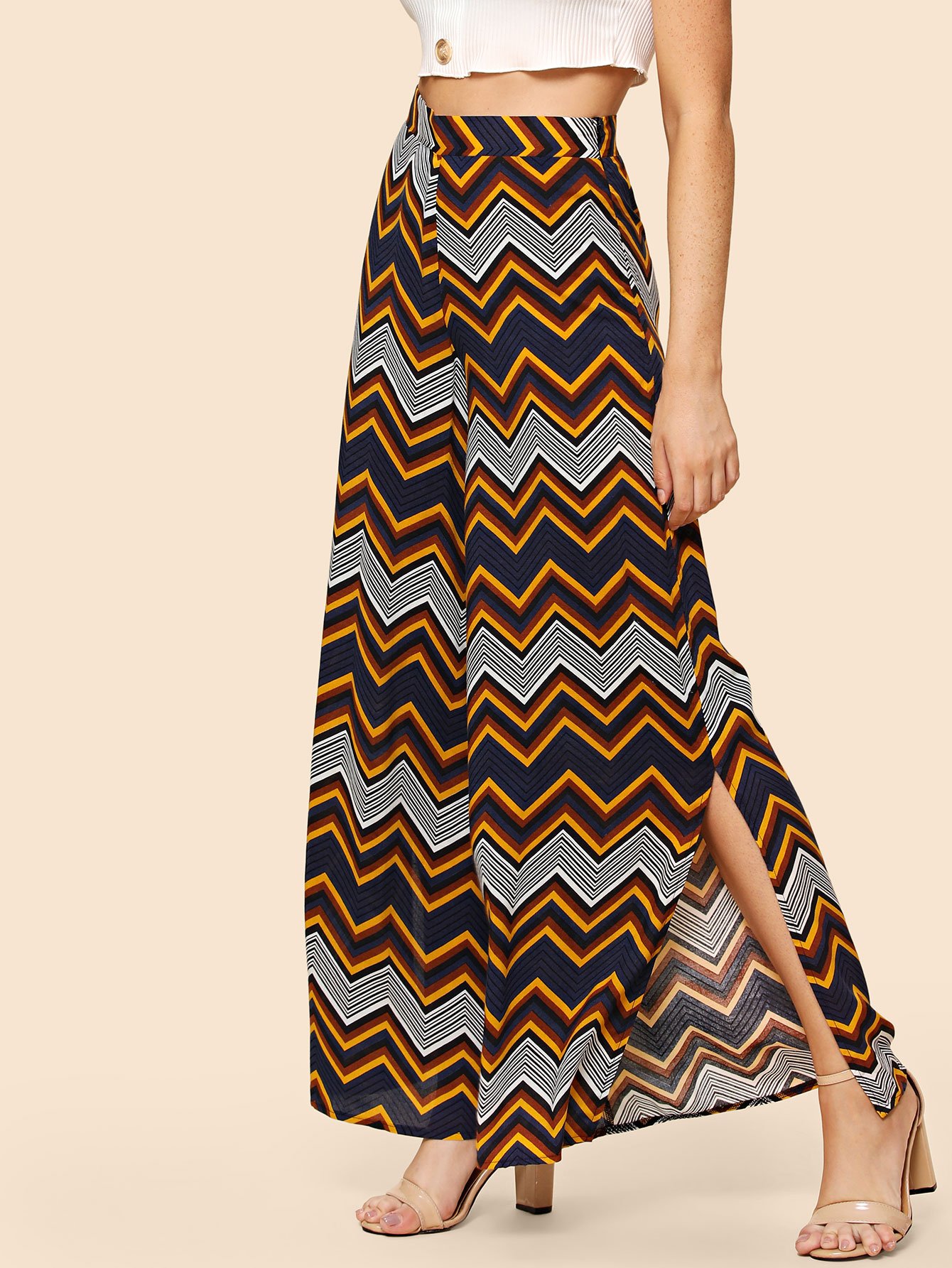 Chevron Print Широкие штаны для ног