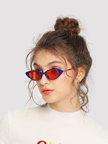 Cat Eye Metal Temple Sunglasses