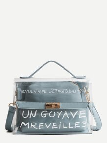 Twist Lock Clear Bag With Inner Clutch
