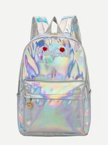 Letter Embroidered Pocket Front Backpack
