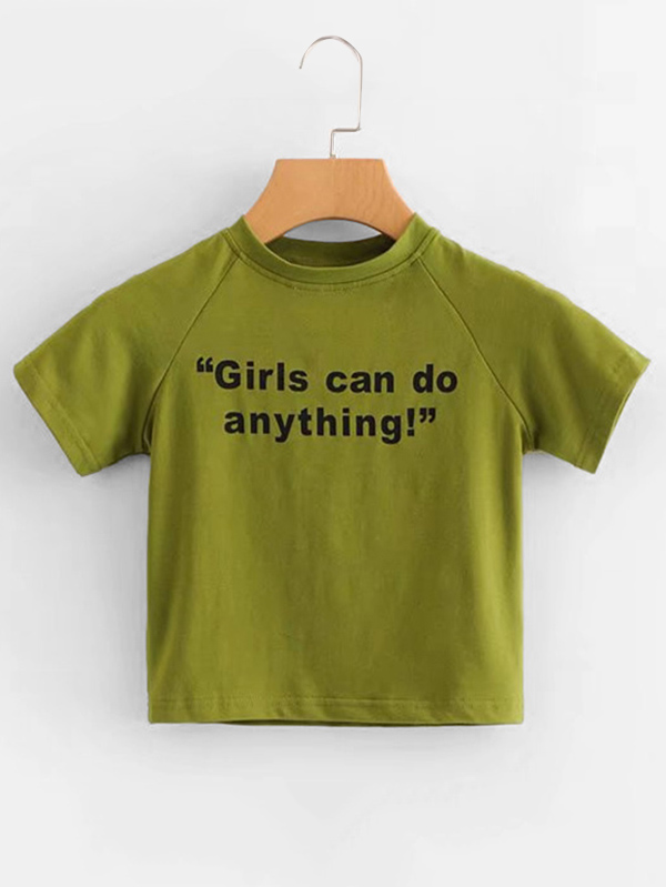 Slogan Print Raglan Sleeve Crop Tee contrast raglan sleeve hooded slogan print crop sweatshirt