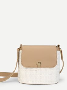 Two Tone Flap Crossbody Bag