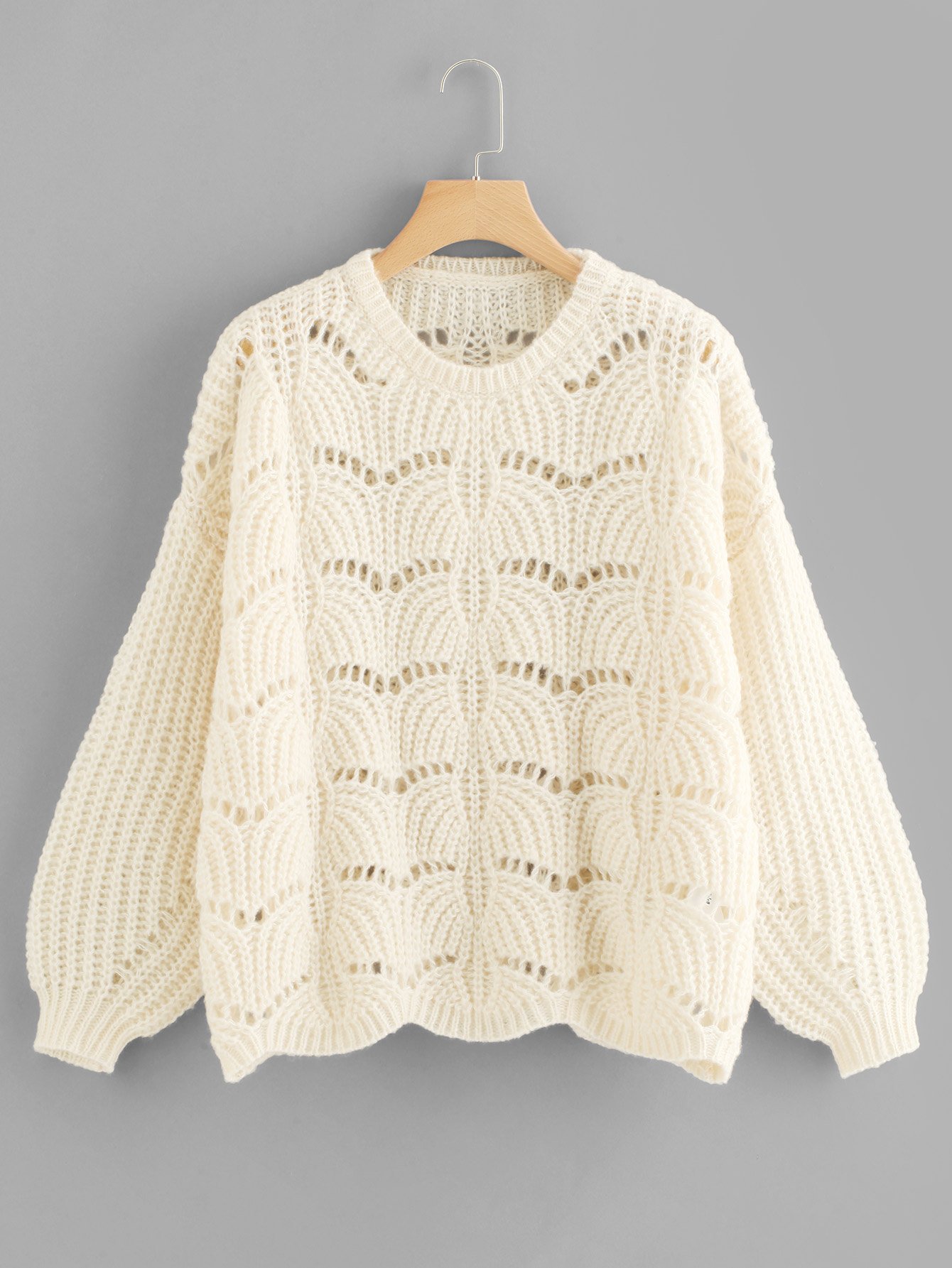 Фонарь с рукавом Свободный свитер с вязаным свитером