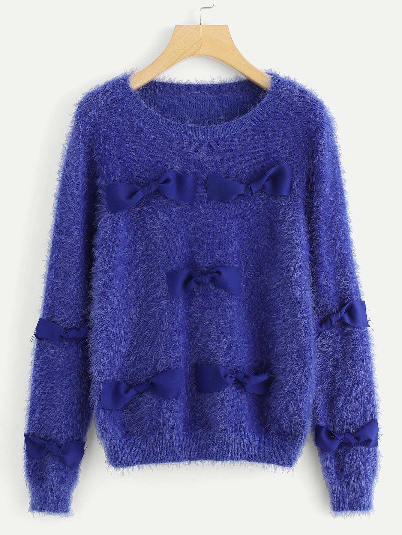 Лук Украшенный пушистый свитер