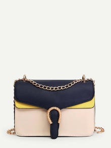 Color Block Chain Bag
