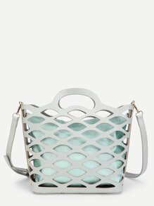 Cut Out Shoulder Bag With Inner Pouch