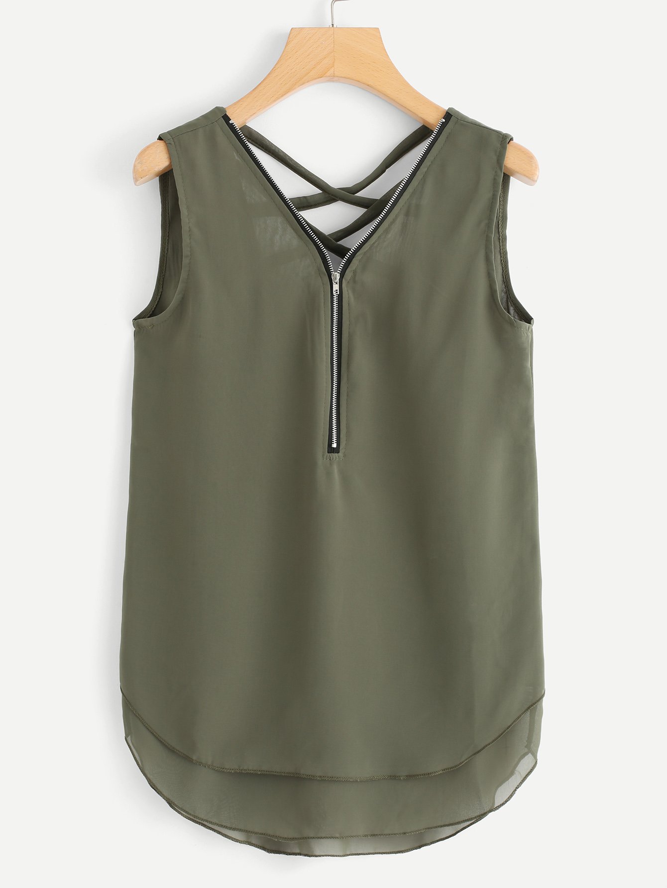 цена Criss Cross Zip Front Top