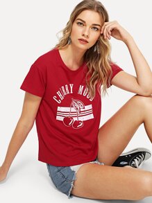 Distressed Print T-shirt