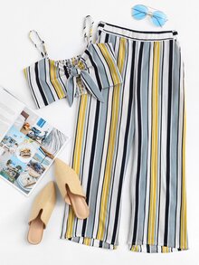 Knot Front Crop Cami & Pants Co-Ord