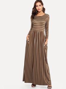 Striped Pleated Dress