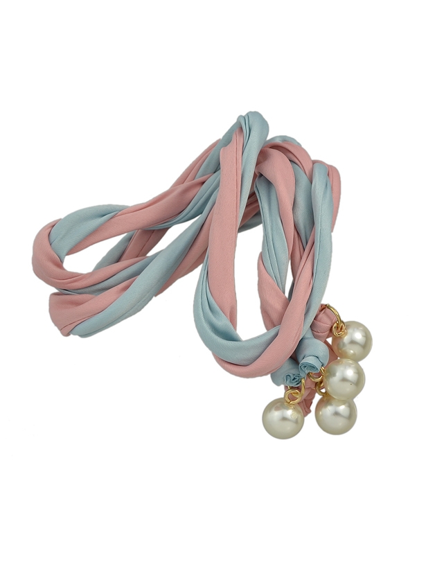 Pinkblue Bohemian Simulated Pearl Colorful Ribbon Scarf Headbands