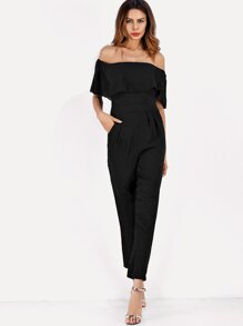 Off-Shoulder Ruffle Jumpsuit