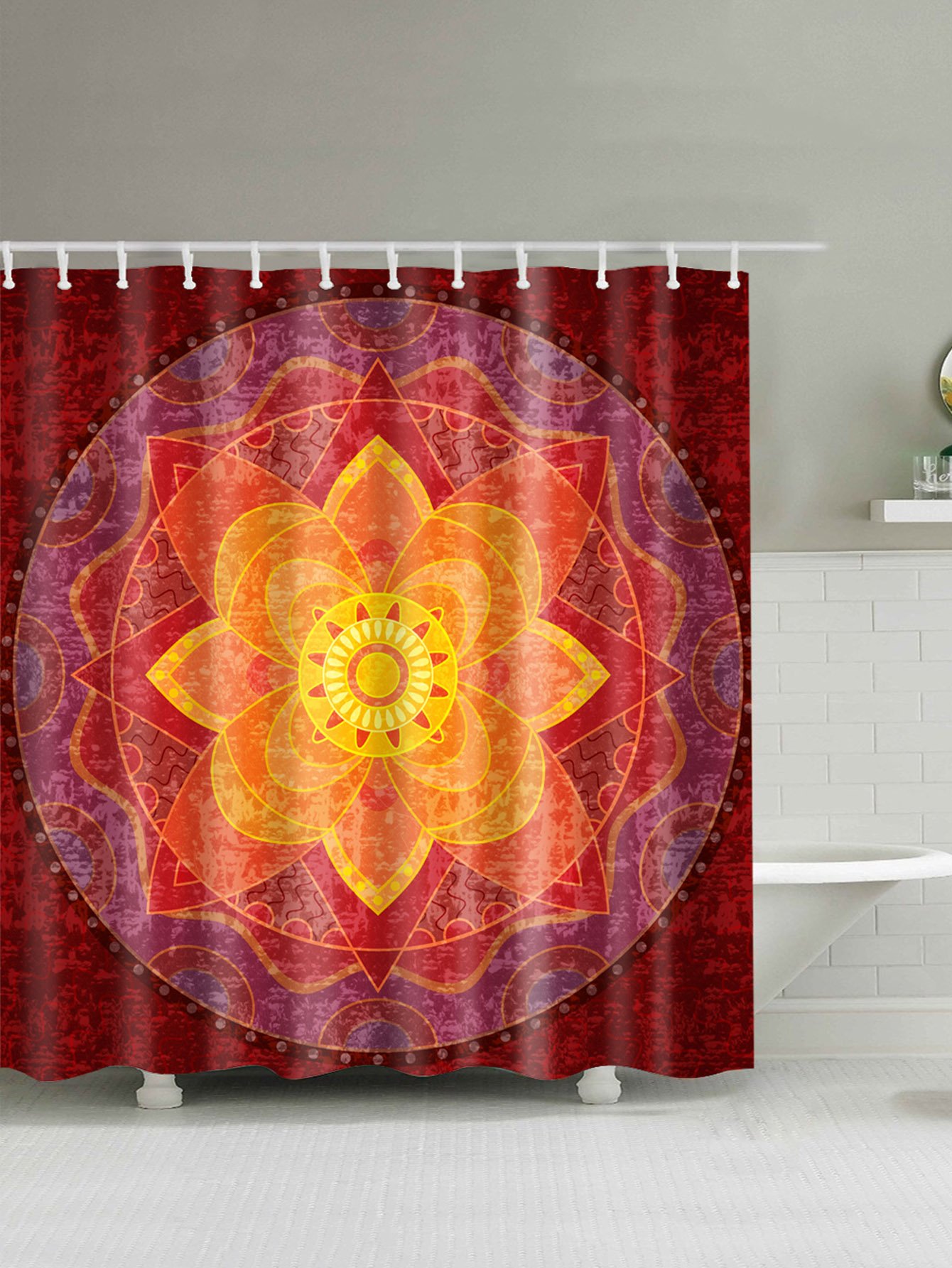 Занавеска для душа 12 шт лотус