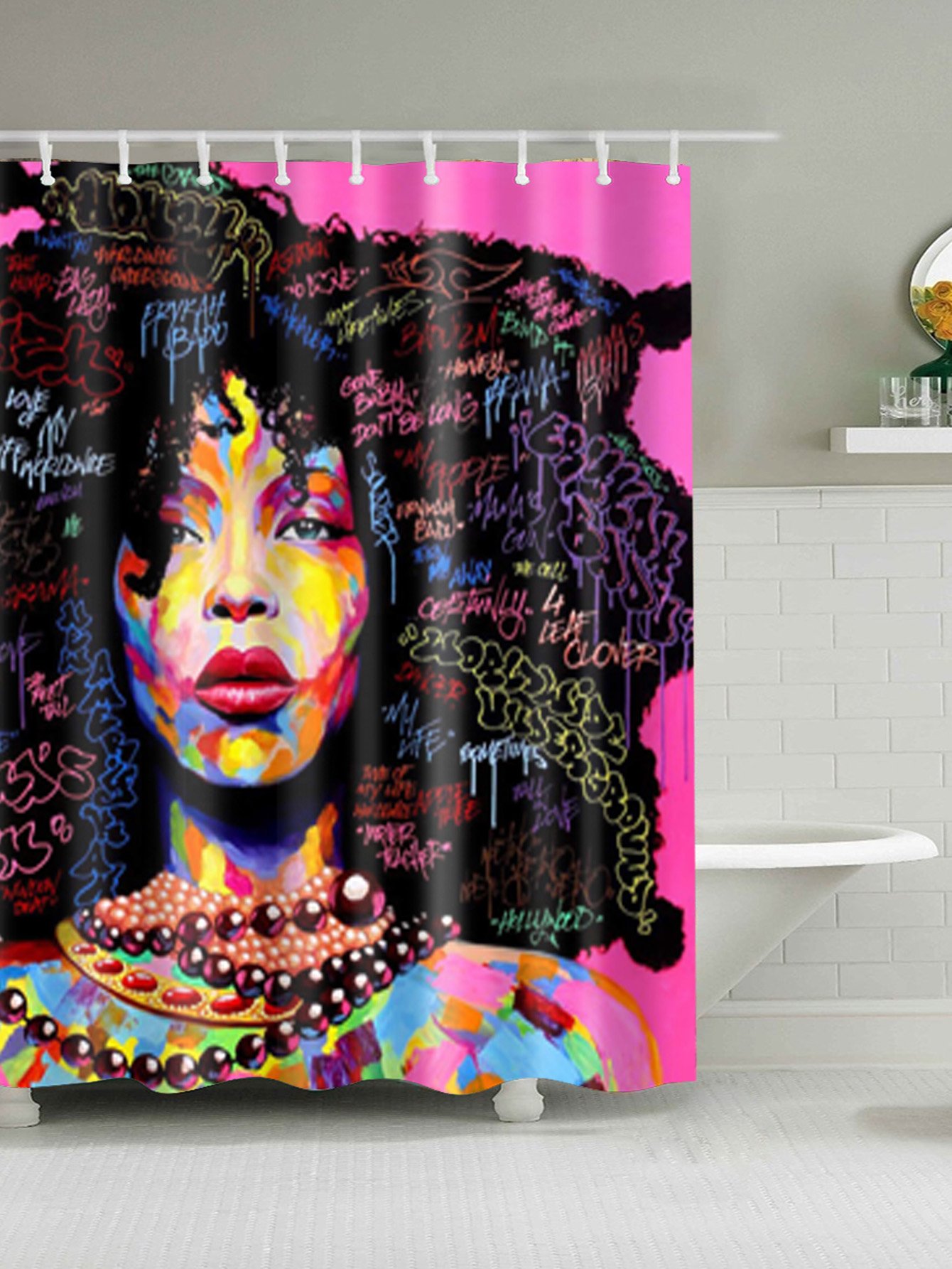 Занавеска для душа 12 шт девушка