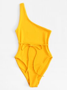 One Shoulder Bow Tie Swimsuit