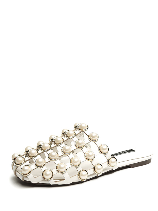 Круглый носок Белый Тапочки