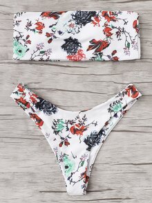 Flower Print Bikini Set