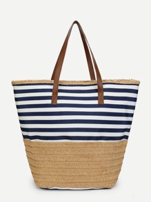 Striped Design Tote Bag