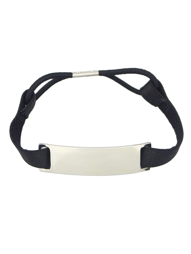 Black Elastic Rope Silver Decoration Hairwear