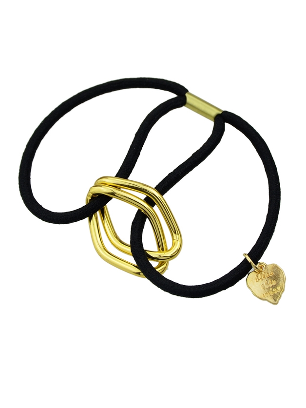 Black Wholesale Metallic Elastic Hair Rope Band