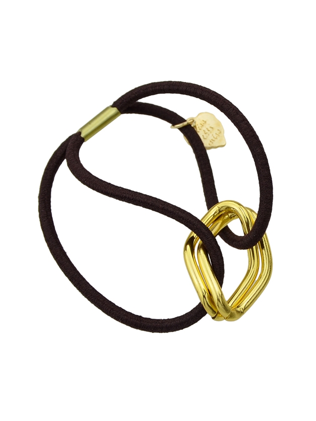 Coffee Wholesale Metallic Black Elastic Hair Rope Band