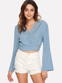 Ladder Lace Insert Wrap Top