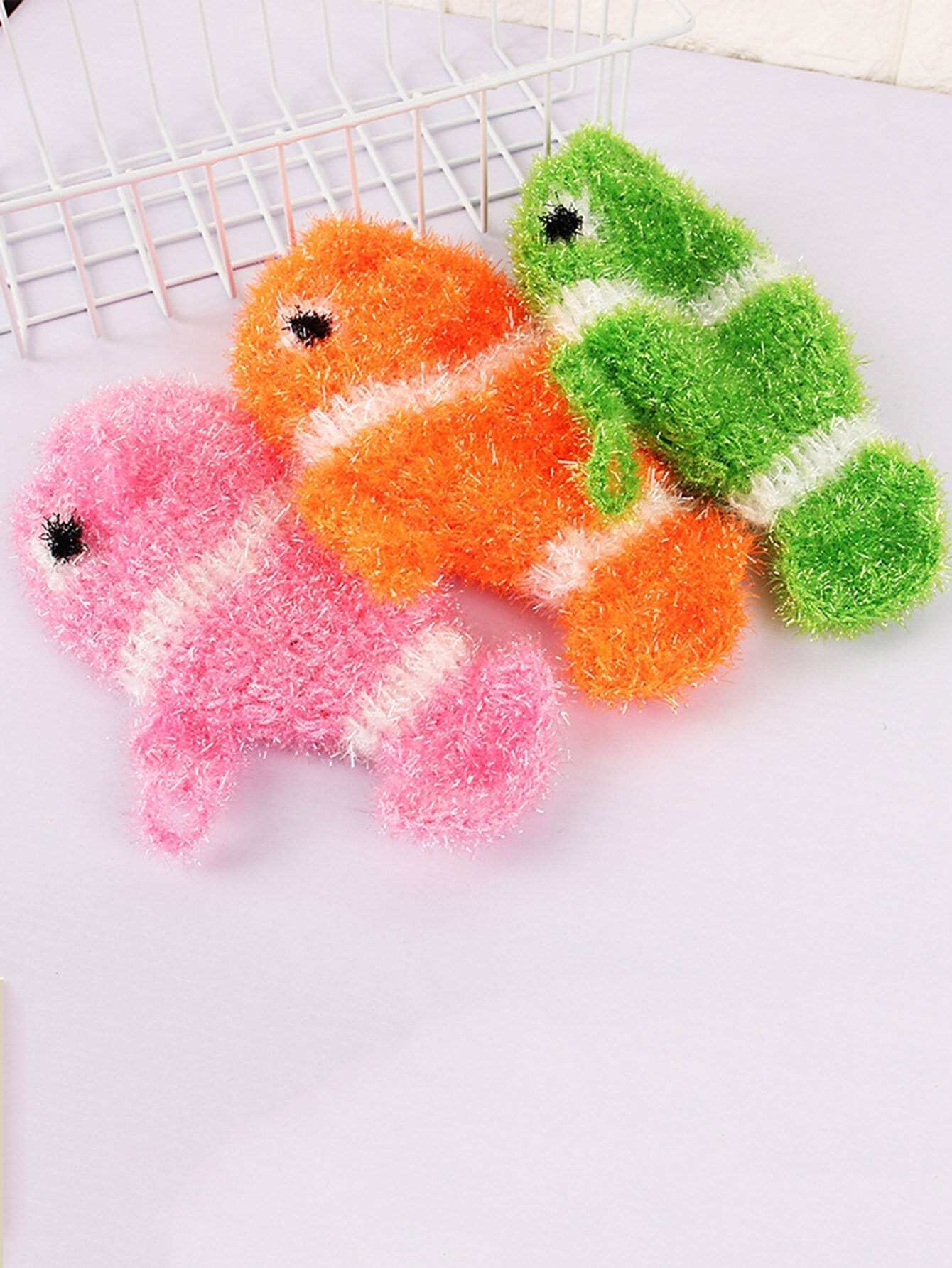 Случайный цвет Блеск рыбы Shaped Rag 1pc