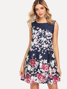 Sleeveless Botanical Dress