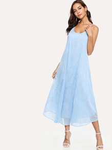 Backless Solid Strap Dress