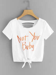 Knot Letter Print Tee