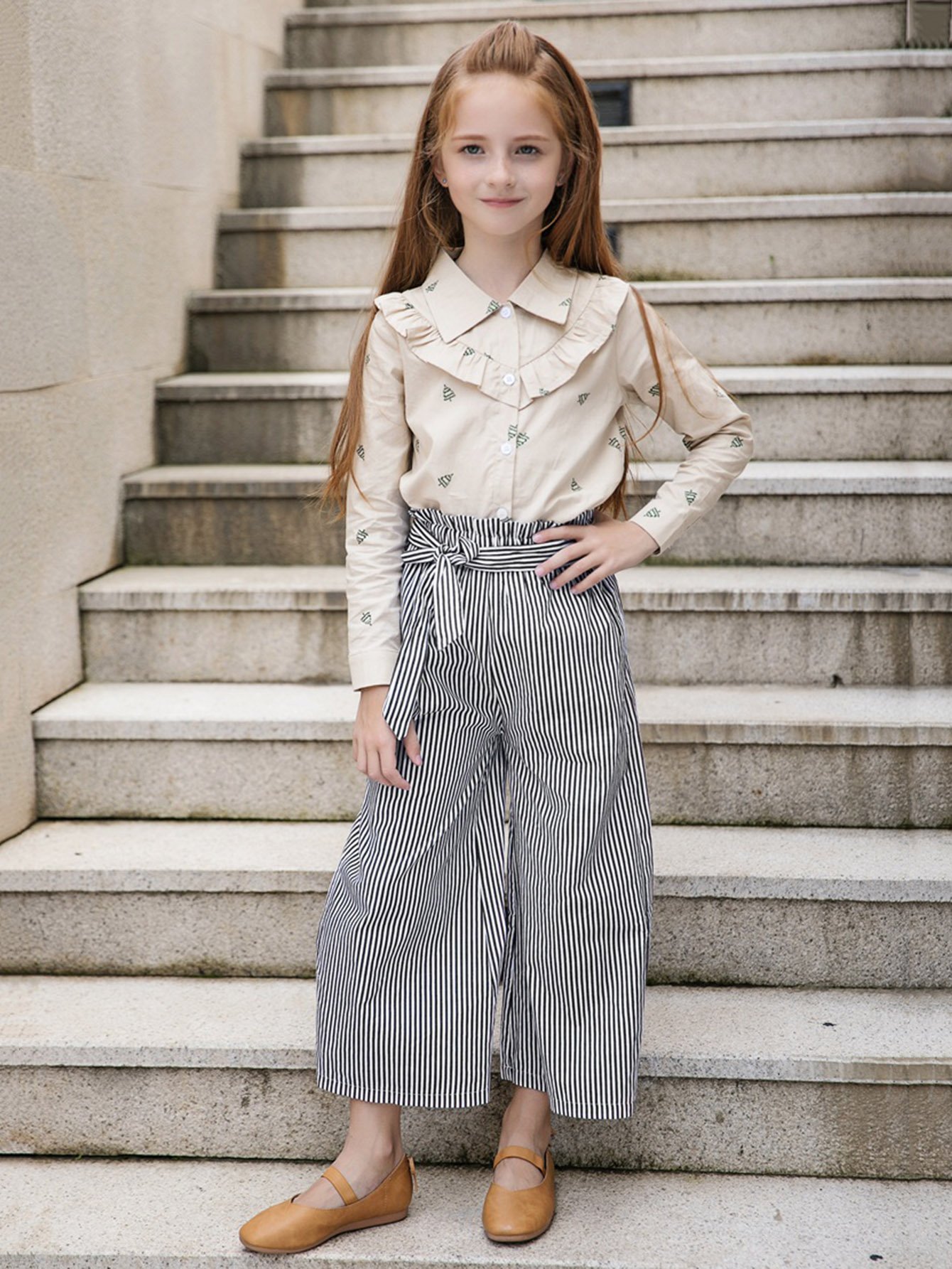 Детские полосатые широкие штаны для ног