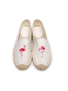 Flamingo Embroidery Espadrille Flats