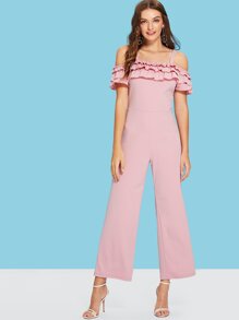 Tiered Ruffle Trim Jumpsuit