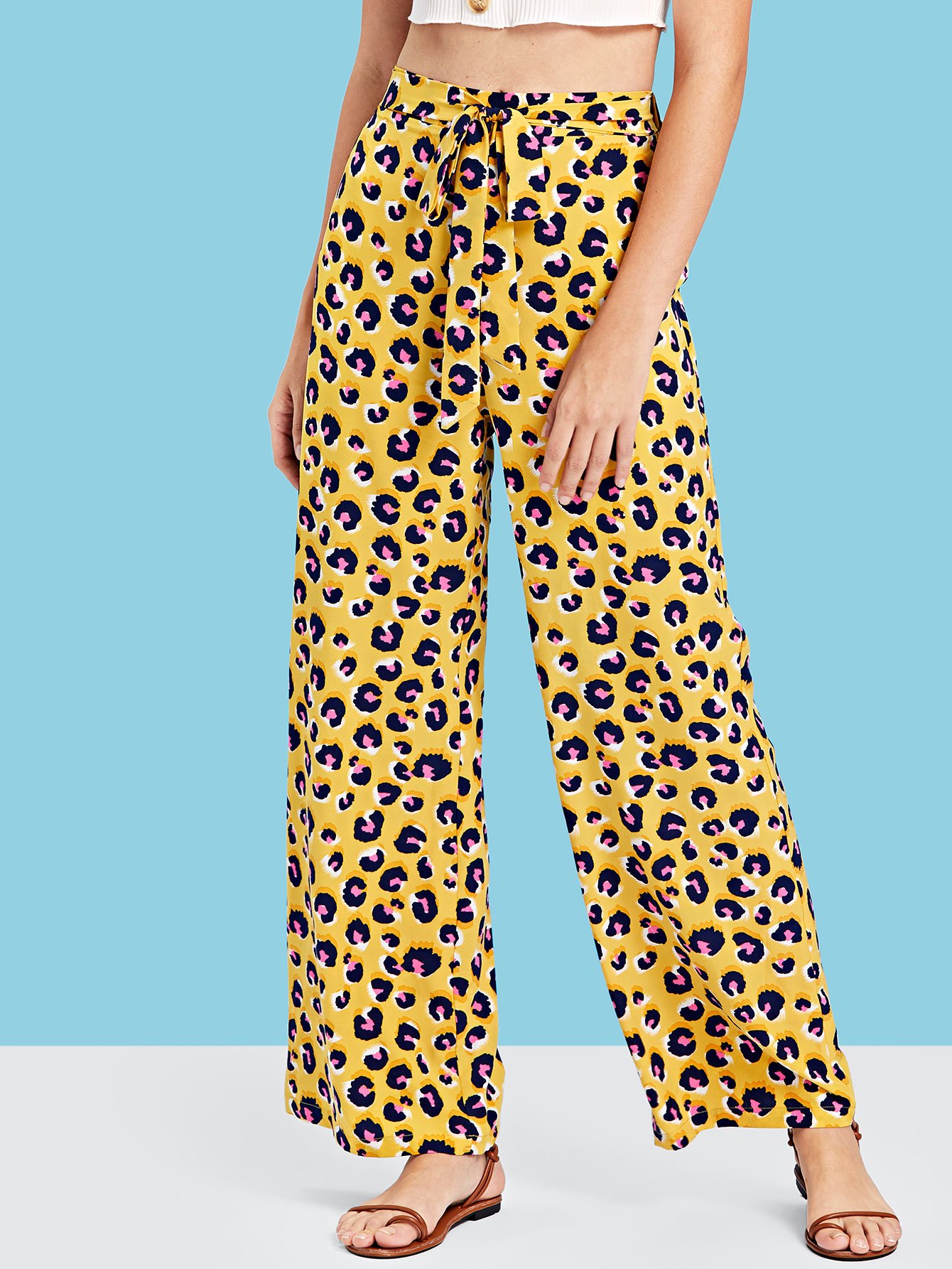 Шкатулка для поясницы Leopard Print Широкие штаны для ног