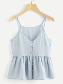 Single Breasted Solid Cami Top