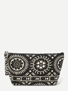 Flower Print Makeup Bag