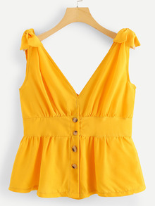 Knot Shoulder Pep Hem Top