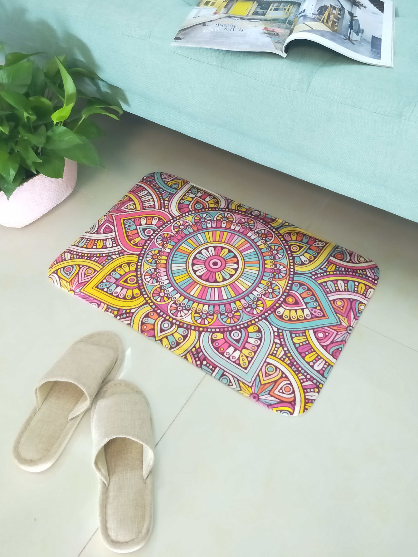 Симметричный цветной дверной коврик для печати