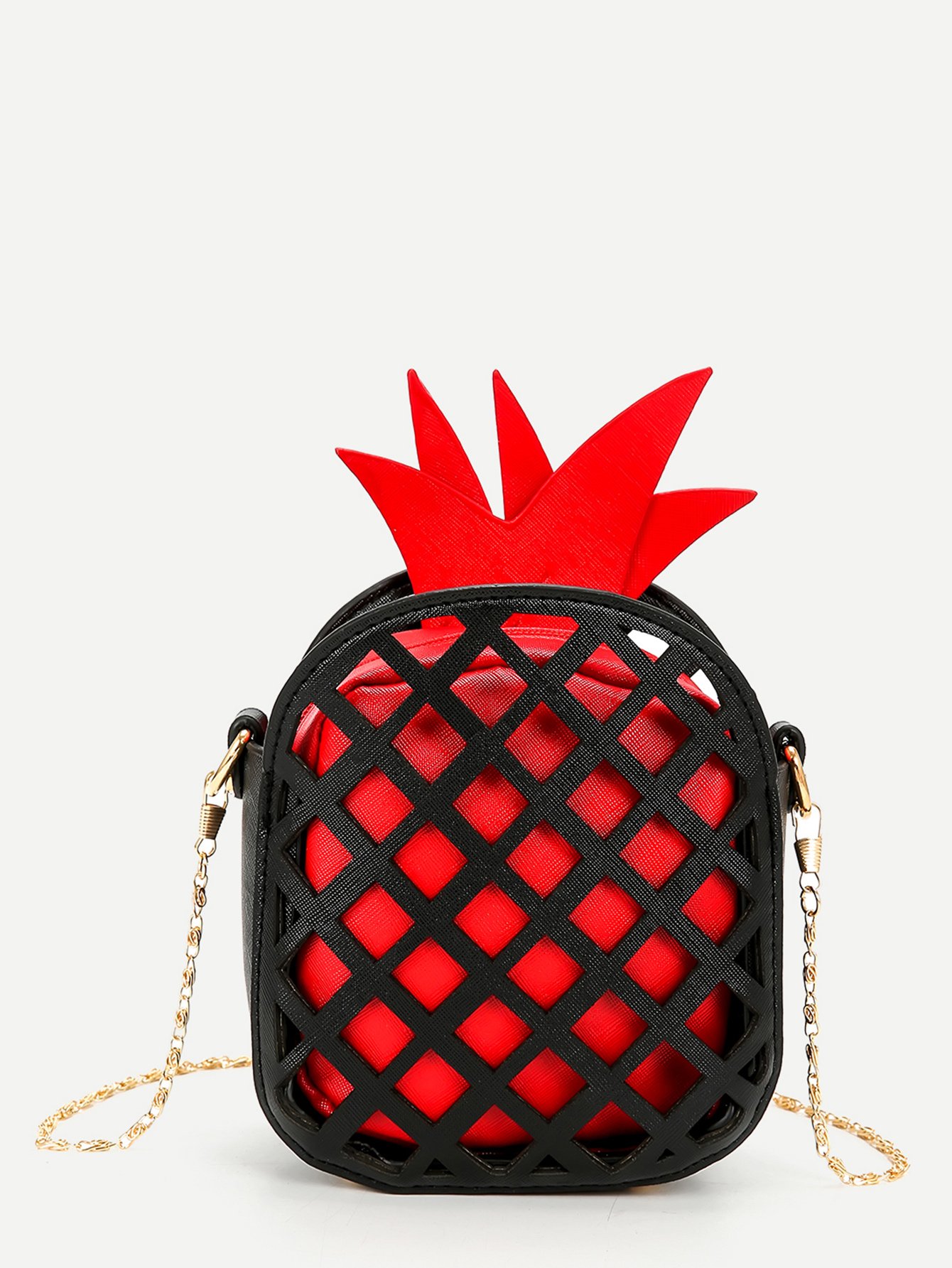 Pineapple Shaped PU Chain Crossbody Bag pineapple shaped pu bag