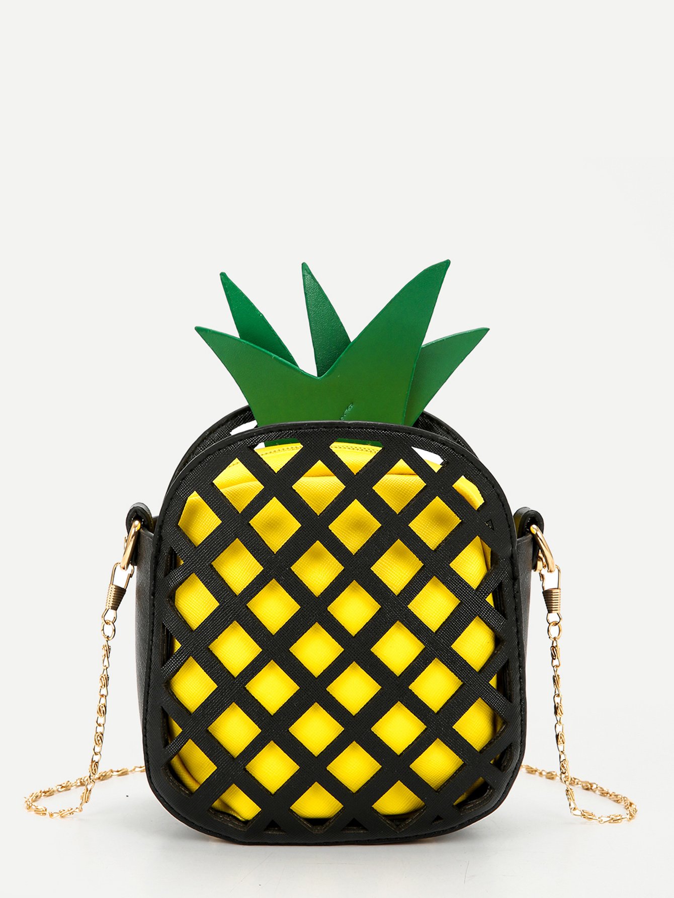 Pineapple Shaped PU Chain Crossbody Bag pineapple shaped pu bag