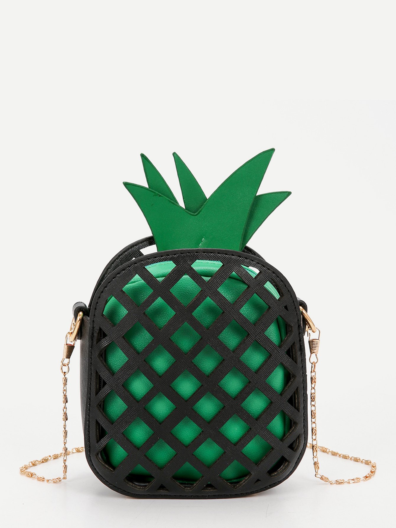 Pineapple Shaped PU Chain Crossbody Bag pineapple shaped pu bag
