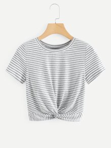Twisted Front Crop T-shirt