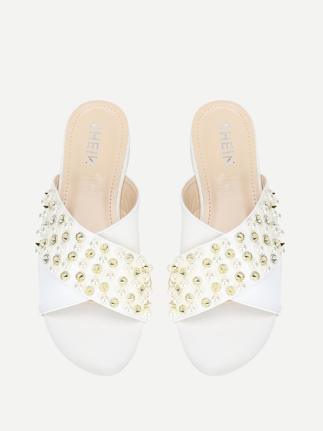 Criss Cross плоские тапочки с ювелирными изделиями