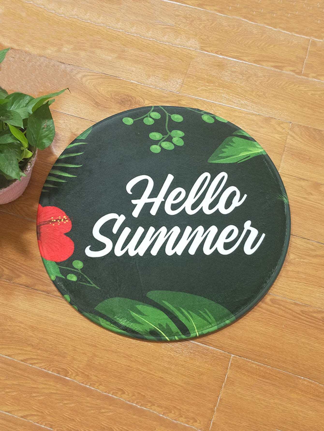 Слоганная печать Круглый дверной коврик