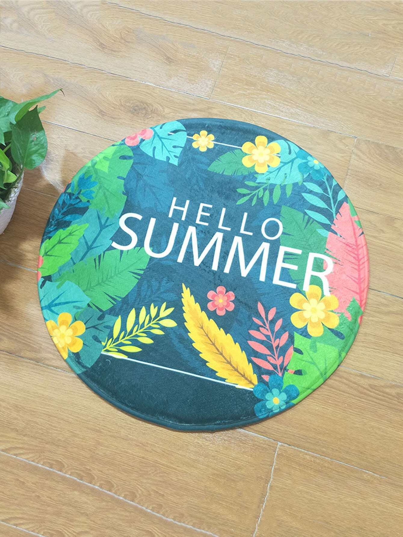 Слоганная печать Круглый дверной коврик