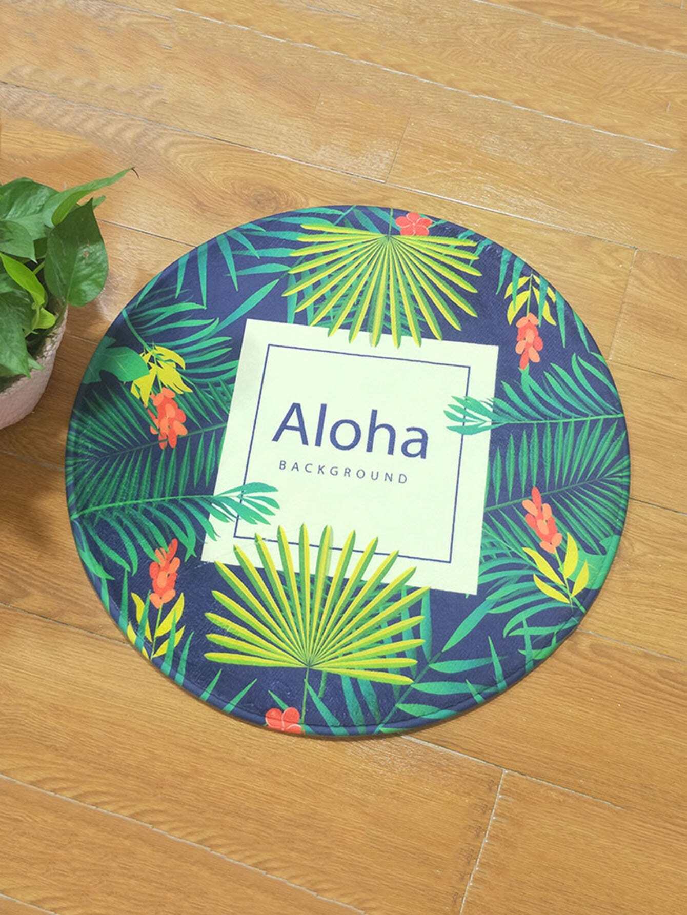 Тропический лиственный дверной коврик