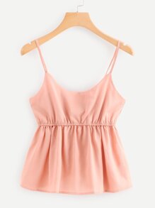 Knot Back Pep Hem Cami Top